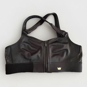 SHEFIT Flex Sports Bra Size Medium Impact Black Stretch Front Zip